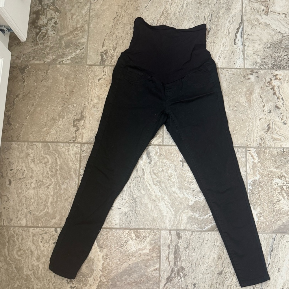 Like New Size Petite Small INDIGO BLUE Maternity Black Leggings
